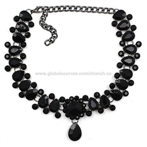 black stone necklace