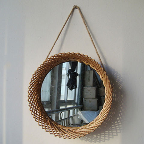 hanging wall mirror with rope