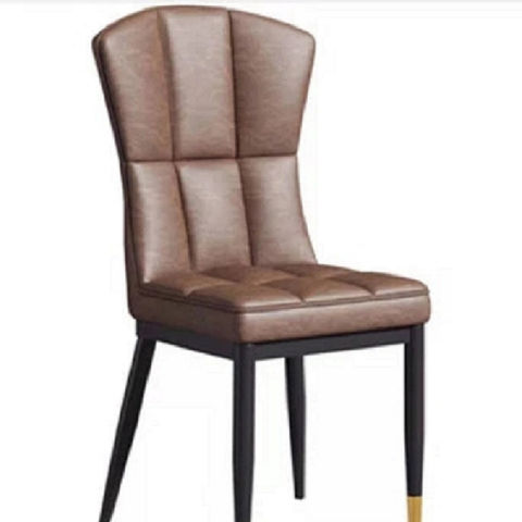 Leather Chair Metal Dining, High Back Leather Dining Chair