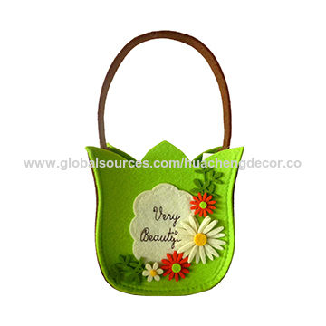 260277 Felt Gift Bag Butterfly Yellow 18cm EASTER FELT BAG decoration Bag