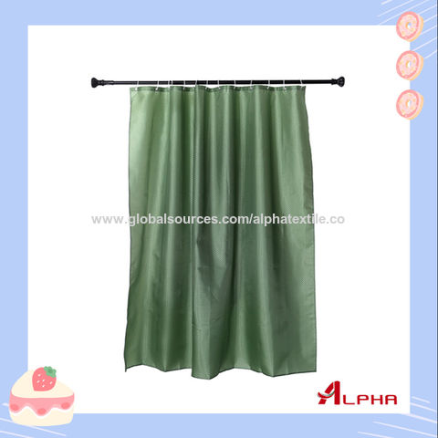 China Washable Bathroom Shower Curtain, Solid Fabric Shower Curtain