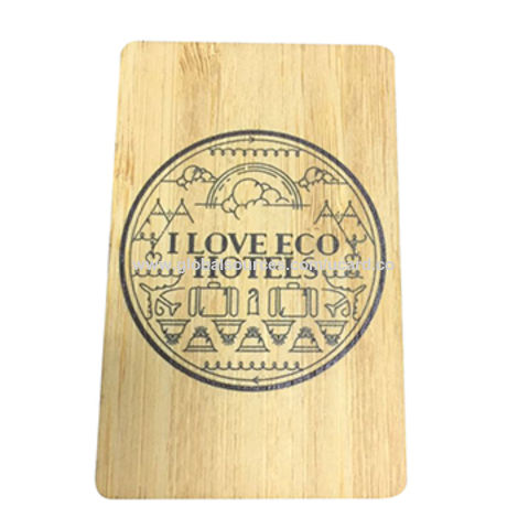 China Bamboo Wood Rfid Cards With Mifare Chip For Hotel On - 