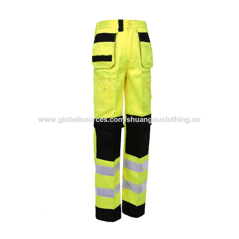 China Visibilidad de las cintas del amarillo hola viz la alta de los  pantalones de la seguridad de los hombres de la rodillera de los hombres  reflexivos del trabajo jadea encendido Global