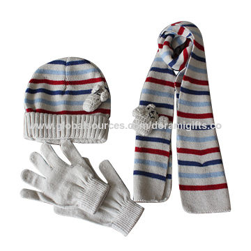 kids hat scarf gloves