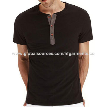 round neck button t shirt