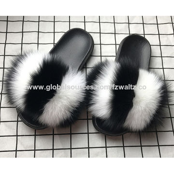 real fur slippers womens