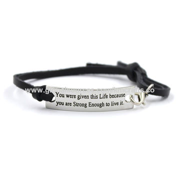 China Leather Bracelet Inspirational Bracelets Giveaways From China Inspirational Message Adjule Leather Bracelets Motivational Quotes Bangle Giveaways