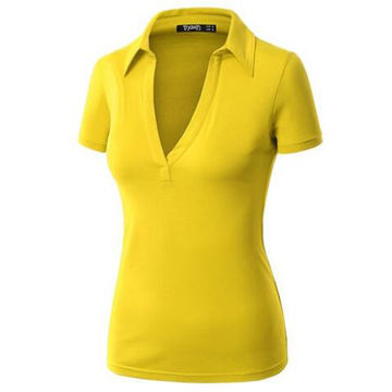 women's v neck polo tee shirts