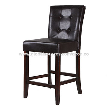 China Bar Furniture Wooden Stool, Bar Stools Leather And Wood