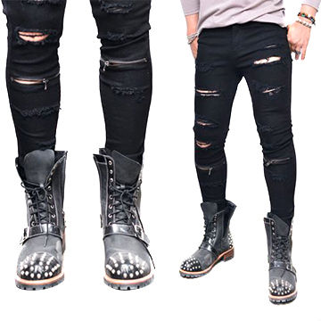 black jeans damage