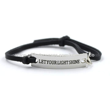 China Leather Bracelet Inspirational Bracelets Giveaways From China Inspirational Message Adjule Leather Bracelets Motivational Quotes Bangle Giveaways