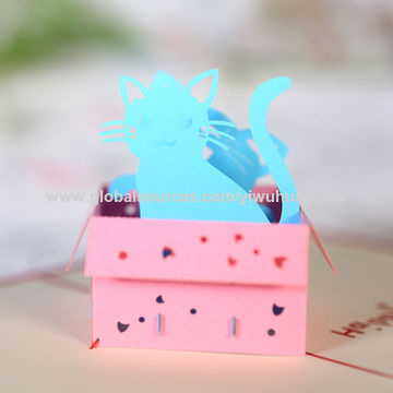China Kitty Birthday Cards Party Invitation Cards Handmade Paper 3d Laser Cut Pop Up Greeting Cards Gift On Global Sources Gift Greeting Card Birthday