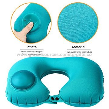 China Self Inflating U Shaped Travel Neck Pillow From Quanzhou