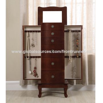 Jewelry Chest Wooden Armoires, Jewelry Box Mirrored Armoire