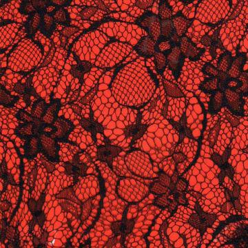 red and black lace fabric