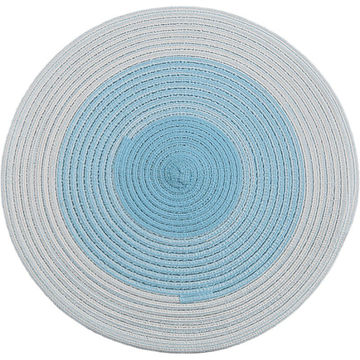 Heat Insulation Placemats Pot Mats, Turquoise Round Woven Placemats