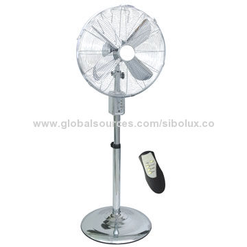 16 Inch Metal Chrome Pedestal Fan With Remote Control Global Sources