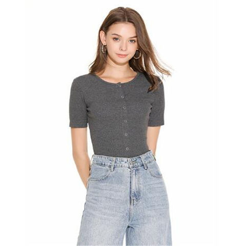 button front t shirt