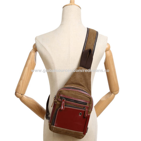 China El bolso táctico del paquete del pecho del Multi-bolsillo funcional  con el auricular agujerea la bolsa de mensajero retra de la honda de la  lona encendido Global Sources,bolso con los agujeros,la