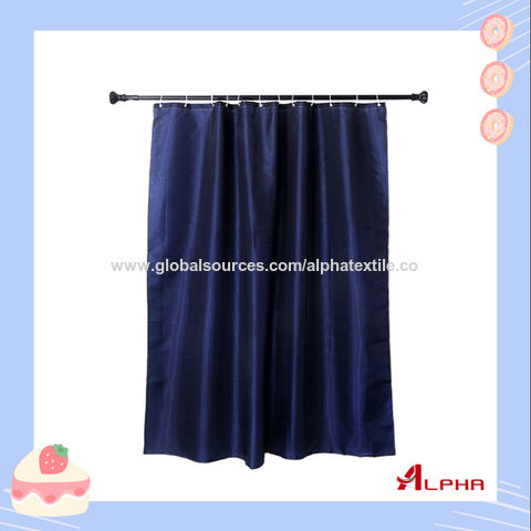 Polyester Fabric Shower Curtains, Solid Blue Fabric Shower Curtains