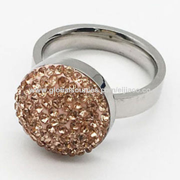 China Eijia Pinning Ring Champagne Crystal Tail From Yiwu Champagne Crystal Tail Ring