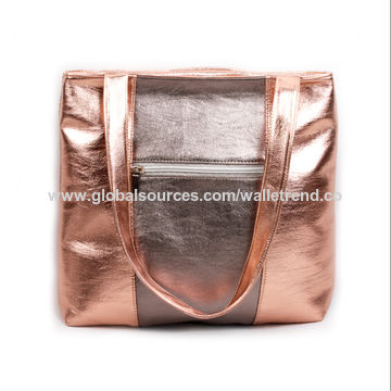 rose gold beach bag