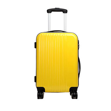 yellow hard shell suitcase