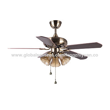 China 42 Inch Decorative Ceiling Fan, Antique Brass Ceiling Fans With Light Kit