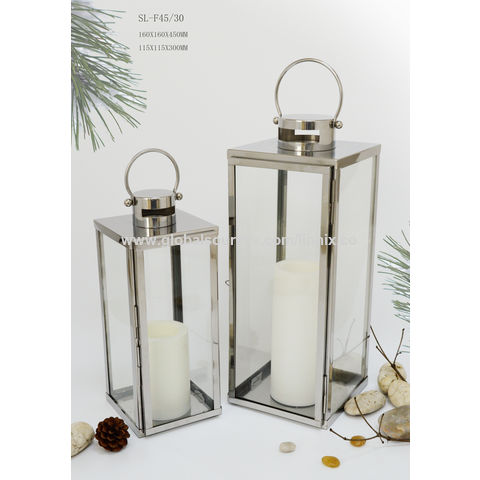 Global Sources Candle Holder Hurricane, Stainless Steel Outdoor Candle Lanterns