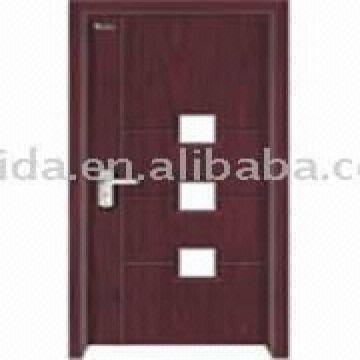 Pvc Wood Interior Door Color Teak Cherry Rose Walnut Black Walnut