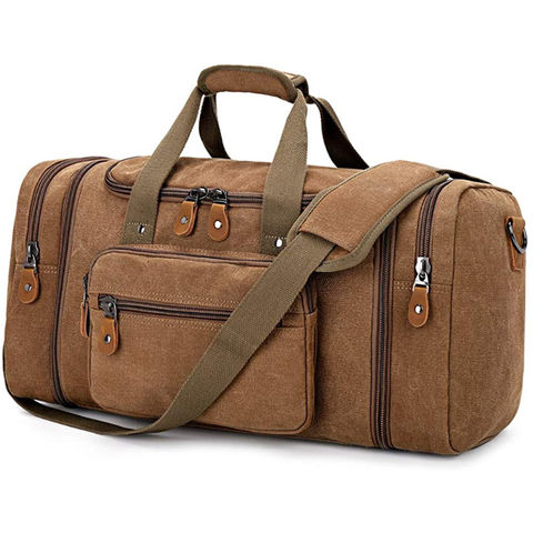 Plambag Canvas Duffle Bag for Travel 50L Duffel Overnight Weekend Bag