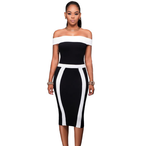 Black and white bandeau dress Clearance