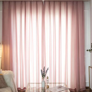 Polyester Ready Made Curtains Plain, Sheer Fabric For Curtains