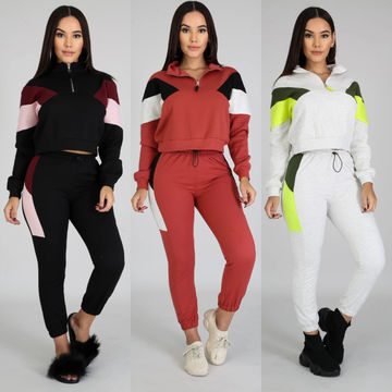 China Stylish Fall Autumn Women Clothing With Jacket Patchwork Gym ...