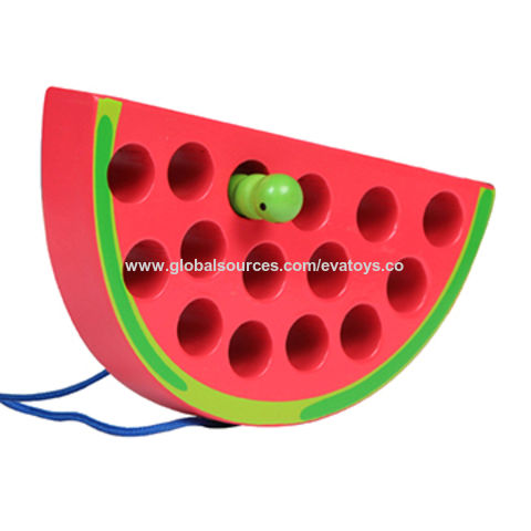 Watermelon Threading China New hottest Montessori threading activity wooden lacing ...