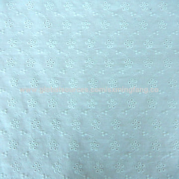 blue eyelet fabric