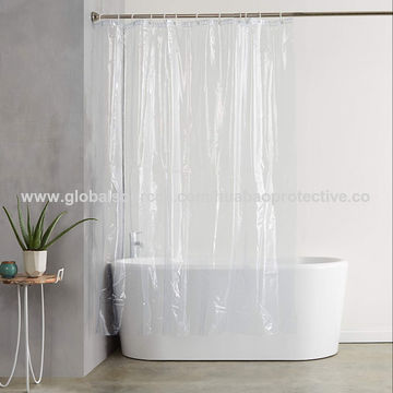 China Shower Curtain Liner Clear Metal, Mildew Resistant Shower Curtain Liner