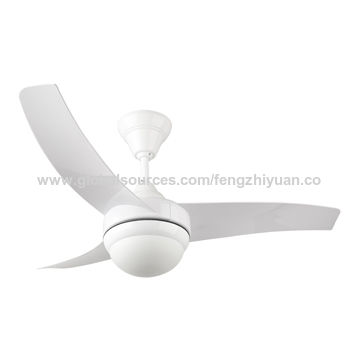 China 42 White Color Ceiling Fan With Led Light Glass Light