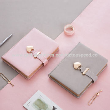 China Custom Logo Personalized Cute Girls Leather Notebook Heart Shaped Lock Journal Diary With Key On Global Sources Leather Notebook Heart Shaped Lock Journal Diary Dairies With Key