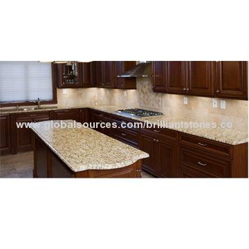 New Venetian Gold Granite Counter Tops With Island Tops Polished