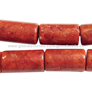 coral tube beads
