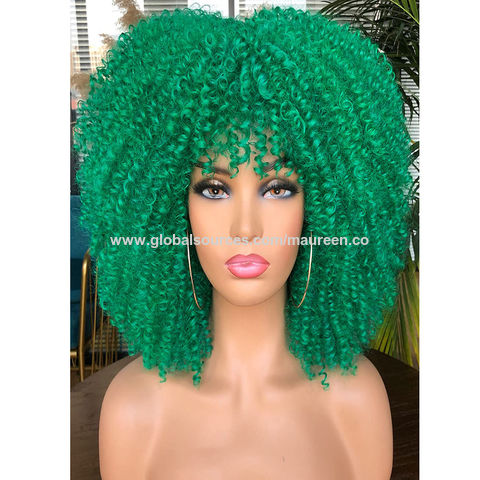 afro wig green