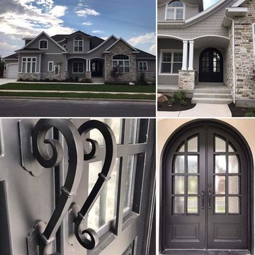 Arched Decorative Wrought Iron Entry Doors French Door Front Door