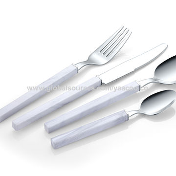 Lineal Simple Design Flatware Silverware Cutlery Set Half Tang Stainless Steel With Color Handles Global Sources