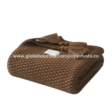 China Brown Knit Throw Blanket 100 150cm And 130 170cm On Global Sources