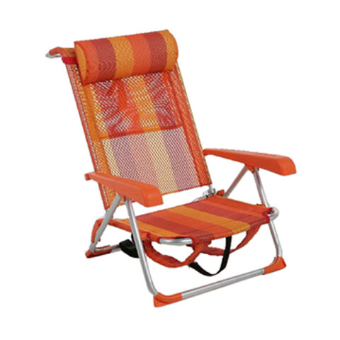 China Aluminium Folding Beach Chair With Pillow And Shoulder Belt Aluminium Folding Beach Chair China