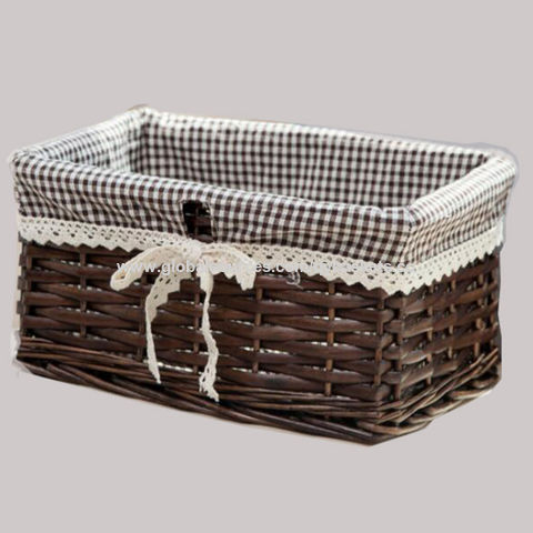 fabric lined storage baskets