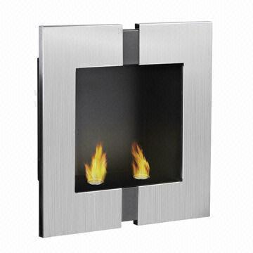 Wall Mounted Gel Fuel Fireplace With Stainless Steel Burner No