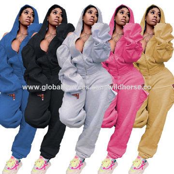 ChinaSweatsuits for Women Tracksuit 2 Piece Outfits Active Wear Zip-Up  Hoodie Sweatpants Sweat Suits on Global Sources