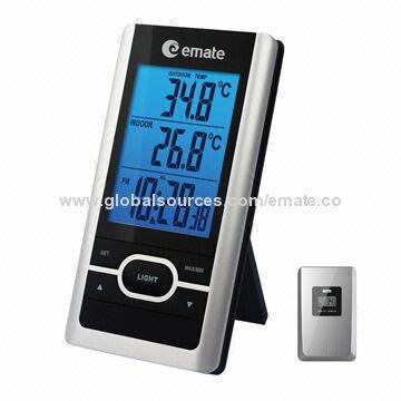 Wireless Thermometer Clock With In Outdoor Temperature And Rcc